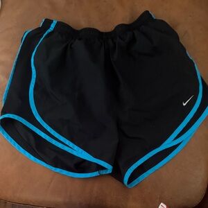 Nike Women's Athletic Shorts in Black with Blue Trim